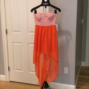 Orange High-Low Dress